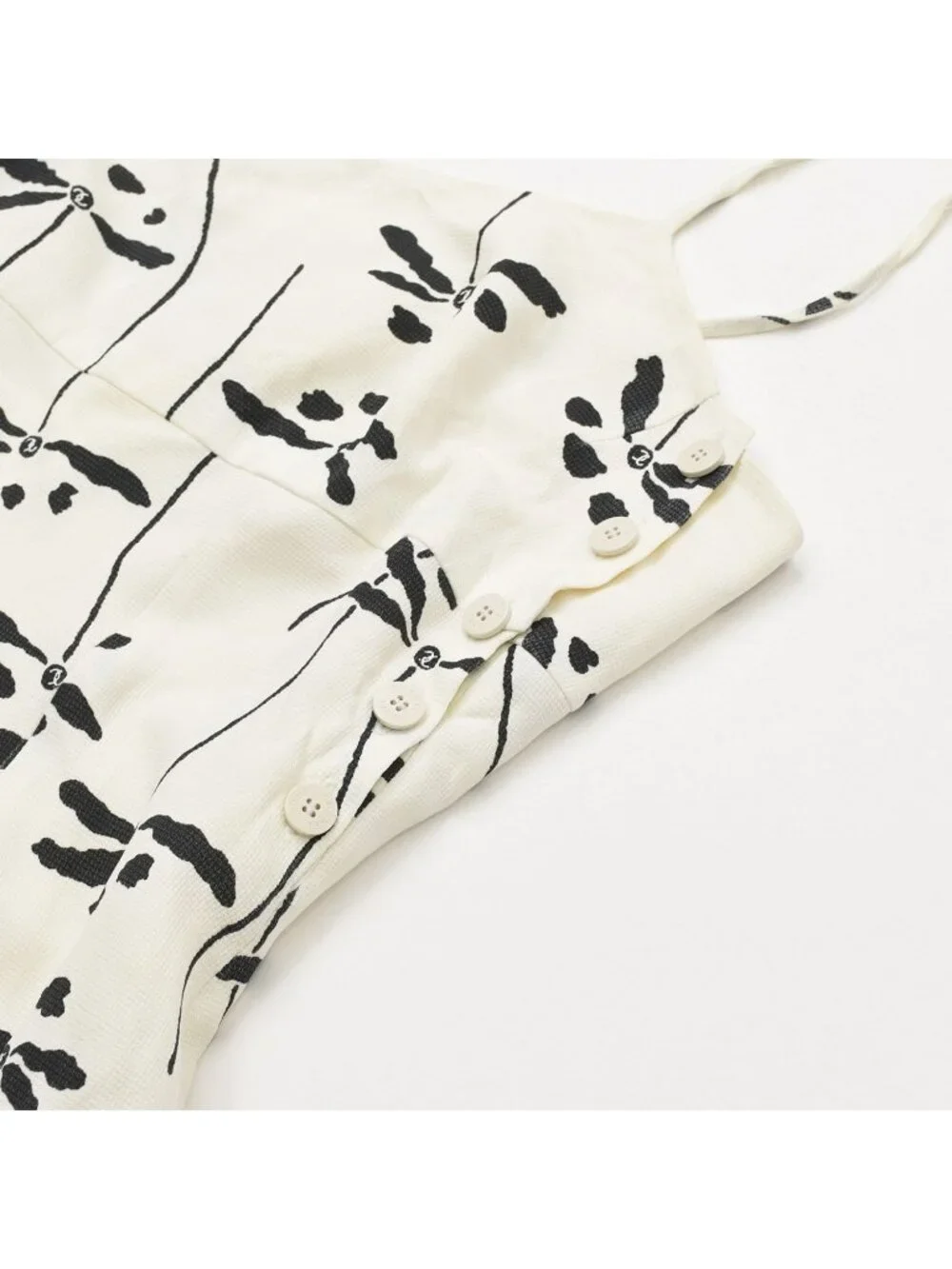 Chanel Mini Dress White Black Dragonfly Rayon Acetate Vintage